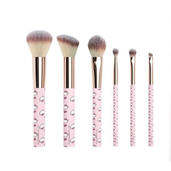 Hello Kitty Makeup Brush Set With Clear Kitty Holder & Pink Handles - Picture 4 of 7